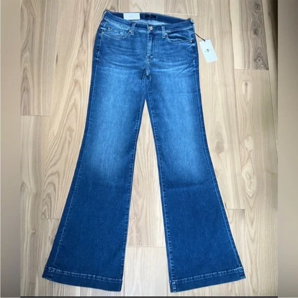 7 For All Mankind Dojo Original Trouser NWT Size 28 7FAMK Silver Stitching - Picture 3 of 11